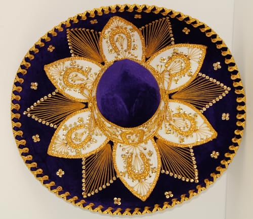 Sombrero Mariachi Hut in lila und gold Farbkombianation in "M" Größe aus Mexiko von Generic