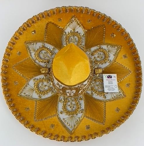 Sombrero Mariachi Hut in mango gelb und gold Farbkombianation in "L" Größe aus Mexiko von Generic