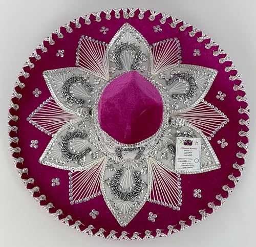 Sombrero Mariachi Hut in pink und silber Farbkombianation in "L" Größe aus Mexiko von Generic