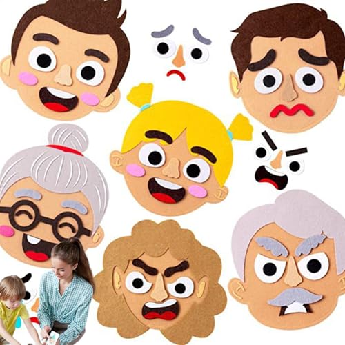 Soziales Emotionales Lernspielzeug - Kinder Fühlten Aufkleber, Emotionserkennung Bildungsspielzeug | Social Emotional Learning Kit Filz Auf Aufkleber, Multiplayer -Spiel Spürte Emoticon Kit Für Park, von Generic