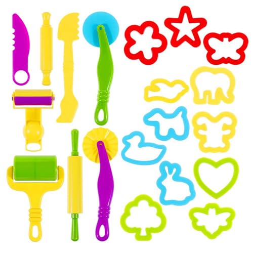 Spielen Sie Teig-Tools Set-Modelling Teig Tools-20pcs Playdough Tools Kit Für Kinder, Tun Sie Vor, Teigzubehör Schneiden Formform Roller-Pins Schneiden von Generic