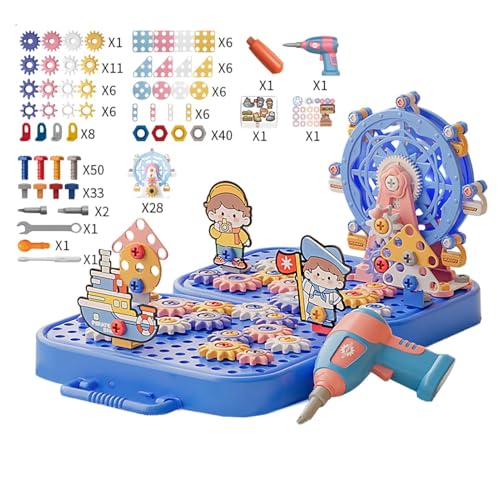 Spielen Sie Toolbox für Kinder-, Bohr- und Schraubenspielzeug, Bausteine ​​gesetzt, STEM -Bohrer Build -Kit für Kinder über 3 kreative Bauspielzeug für Jungenmädchen von Generic