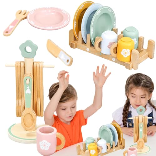 Spielküche für Kinder, Küchenset für Kinder, robustes Holz-Küchenzubehör, realistisches Küchen-Set, Spielküche für Kinder, und Mädchen von Generic