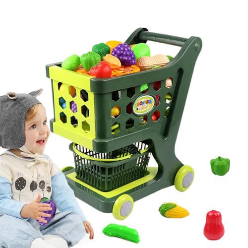 Spielzeug-Einkaufswagen für Lebensmittel,Einkaufswagen für Kinder | Lebensmittelgeschäft Rollenspiel-Spielzeug-Set,Leichte Design-Rollenspiele für Neujahr, Geburtstag, Weihnachten, Kindertag von Generic