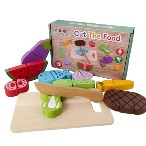 Spielzeug für Lebensmittel zum Schneiden – sensorisches Spiel aus Holz, interaktive Spiele Motorik 3+ Jahre Symbolisches Spiel Familienspaß Spielzeug für Lebensmittel zum Schneiden – sensorisches Spiel aus Holz, interaktive Spiele Motorik 3+ Jahre Symbolisches Spiel Familienspaß von Generic