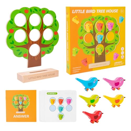 Spielzeug zum Sortieren von Farben: Lernlernen, STEM, Vorschulaktivitäten für Kleinkinder | Little Bird Tree House Holzspiele Feinmotorik Spielzeug Sen von Generic