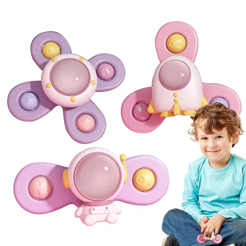 Spinner -Saugspielzeug für Baby, Saugnapfspinnerspielzeug | -sensorische Rotatable Fidget | Space Theme Spinner Spielzeug mit rotierender Saugnapfbecher für die frühe Entwicklung von Generic