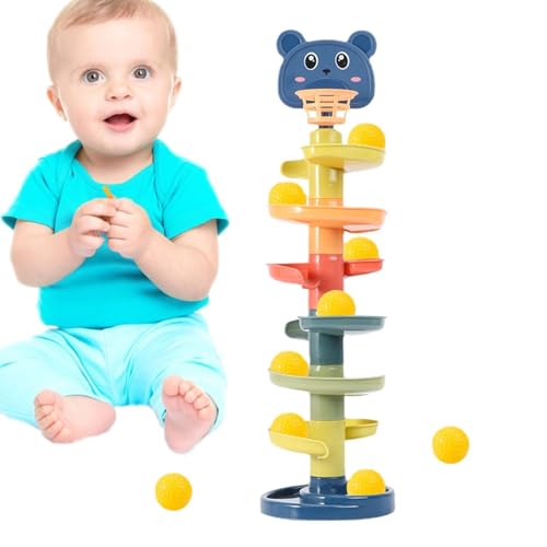 Generic Spirall Tower Toy Ball Drop – Spielzeug-Set mit Rampe, Drop Go, Fallturm, lustiger Ball | Aktivitätsspielzeug auf Rolle, Spiralturm, niedliche Form, Lernspielzeug Entwicklung für Kleinkinder von Generic