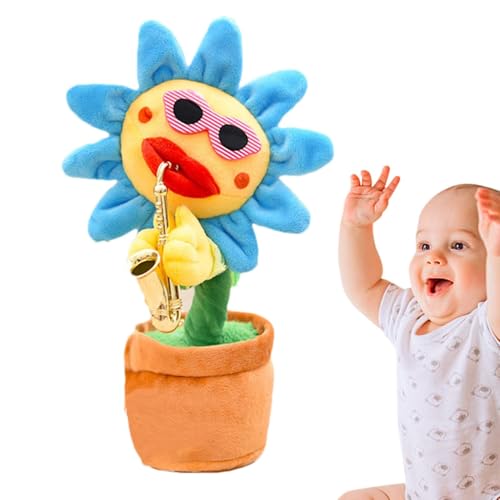 Sprechende Sonnenblume, tanzende Sonnenblume, leuchtende, sprechende, Sich wiederholende Saxophon-weiche Blume, Partygeschenke, Kissengeschenke, 200 Lieder, lustiges Musikgeschenk für Kinder von Generic