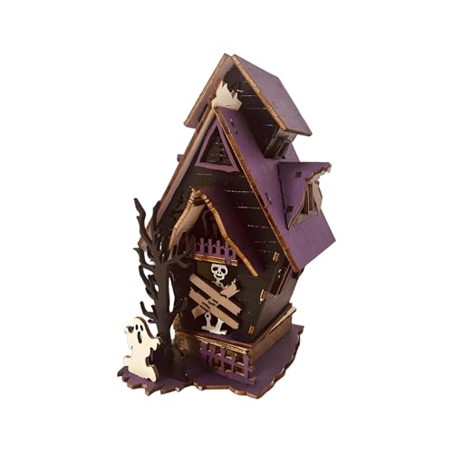 Spukhaus-Bausteine, gruseliges Haus, Spielzeug-Set, 3D-beleuchtetes Halloween-Mittelstück, rustikale Gruselhaus-Dekoration für Kamin, Tischplatte, Party und Horror-Dekorationen Spukhaus-Bausteine, gruseliges Haus, Spielzeug-Set, 3D-beleuchtetes Halloween-Mittelstück, rustikale Gruselhaus-Dekoration für Kamin, Tischplatte, Party und Horror-Dekorationen von Generic