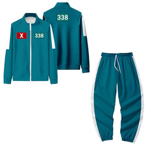 𝙎𝙦𝙪ἰ𝙙 𝑮𝙖𝙢𝐞 Staffel 2 Personalisierte Kostüm für Erwachsene,Cosplay Spielkostüm,Costume Merch Unisex,Cosplay Anzug,Sweatshirt und Hose Set (Mint Green, M) von Generic