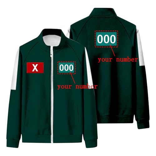 𝙎𝙦𝙪ἰ𝙙 𝑮𝙖𝙢𝐞 Staffel 2 Personalisierte Kostüm für Erwachsene/Kinder,𝙎𝙦𝙪ἰ𝙙 𝑮𝙖𝙢𝐞 Costume Merch Unisex Cosplay Anzug Sweatshirt und Hose Set Personalized Number Kostüm Mint Green XXXL von Generic