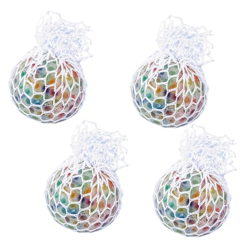 Squeeze Ball Mit Netz, Anti Stress Bälle, Regenbogen Knetball Quetschball, Stressbälle im Netz, Bunte Anti Stress Traubenbälle für Kinder und Erwachsene, Lindern Sie Spannungen, Ängste von Generic