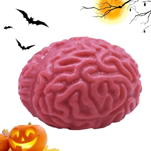 Squeezy Brain Ball – Quetschbälle, sensorisches Zappelspielzeug | Lustiges Squishy zum Stressabbau, vielseitige Requisiten, Familienspaß-Sets, Kostümpartys, Fake-Gehirn-Spielzeug, Maskerade-Events, Sp von Generic