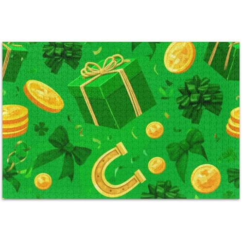 St Patricks Kleeblatt-Puzzle, Grün, Erwachsene, 500 Teile, Heimdekoration, Kunst, individuelles hartes Puzzle, weißer Elefant, Partygeschenke, 500 Teile St Patricks Kleeblatt-Puzzle, Grün, Erwachsene, 500 Teile, Heimdekoration, Kunst, individuelles hartes Puzzle, weißer Elefant, Partygeschenke, 500 Teile von Generic