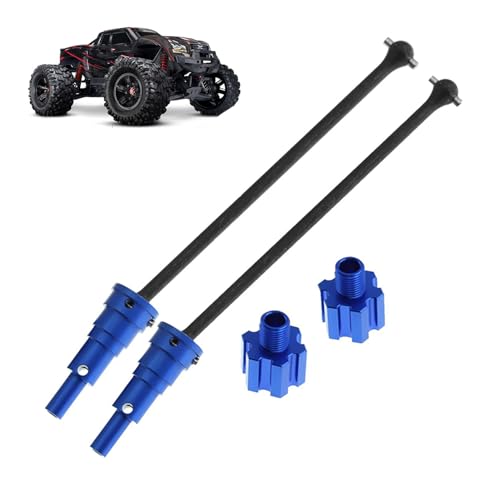 Stahl-Antriebswelle vorne und hinten, universelle Antriebswelle, Update 10 mm, CVD, kompatibel mit Traxxas 1/5 X-MAXX 8S 7750X 7768 RC Auto-Antriebswellen, Update Teile, Blau von Generic