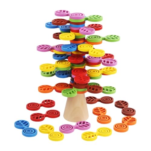 Stapeln Sie den Regenbogen Baum, Frosch Balance Spiel | Kreatives buntes Spielzeug für Vorschule | Balance Blöcke für Stapelsteine aus Holz zum Üben der Fähigkeit praktisch und im von Generic