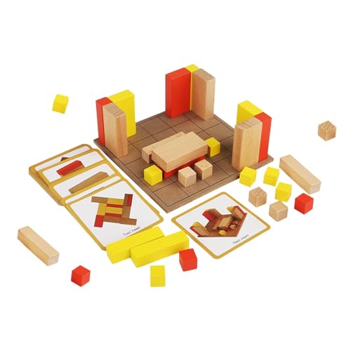 Stapelspielzeug Aus Holz - Stapelblöcke | Geometrisches Baby-Stapelspielzeug | Holzbausteine ​​| Pädagogische Geometrische Stapelspielzeuge | Mehrzweck-Lernspielzeug | Bausteine-Set Zur Verbesserung V von Generic