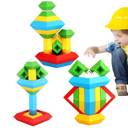Stapelspielzeug für Kinder, Bauklötze Set | Stapeln von Blöcken für den Unterricht 'Lernen | 45 Teile entwickeln motorische Fähigkeiten, lebendige Farben Learning Stapelspielzeug für Kinder, Bauklötze Set | Stapeln von Blöcken für den Unterricht 'Lernen | 45 Teile entwickeln motorische Fähigkeiten, lebendige Farben Learning von Generic