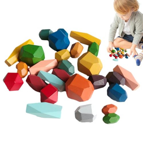 Stapelspielzeug für Kinder, buntes -Balance-Spielzeug, Feinmotorik-Spielzeug, STEM-Holzspielzeug, Kleinkindspiele, Stapelbausteine für Vorschulkinder von Generic