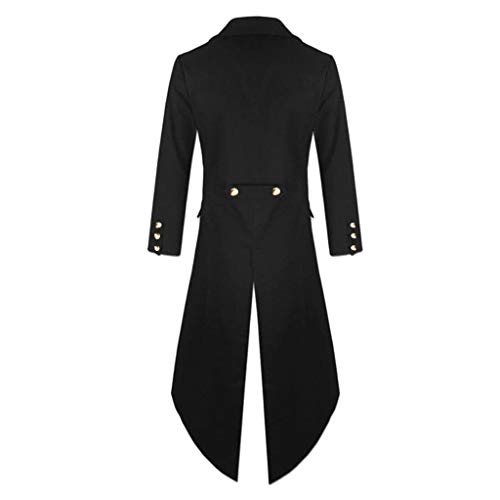 Steampunk Frack Herren,Gothic KostüM Herren Piraten Mantel Viktorianisches KostüM Herren Mittelalter Mantel Piratenmantel Fasching KostüM Bestickt Smoking Uniform Karneval Cosplay KostüM von Generic