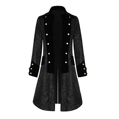 Steampunk Herren Kostüm, Smoking Herren Mittelalter Kleidung Herren Frack Jacke Steampunk Mantel Gothic Vikings Gehrock Mittelalter Vintage Herrenbekleidung, Karneval Fasching Party Cosplay Kleidung von Generic