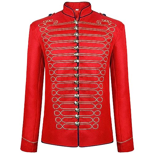 Steampunk Herren Kostüm, Smokingjacken Für Herren Gothic Frack Mantel Uniform Renaissance Piraten Vampir Party Cosplay Kostüme for Erwachsene Herren Gotisch Mantel Herren, Smoking Für Karneval Fashing von Generic