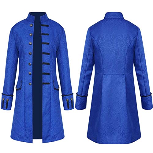 Steampunk Kostüm Herren, Smoking Vintage Viktorianischen Gothic Frack Viking Renaissance Mittelalter Renaissance Steampunk Jacke Herren Retro Renaissance Kleidung, Für Karneval Fasching Kostüm von Generic