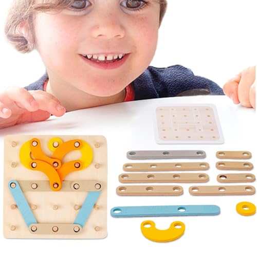 Stecktafel-Puzzle-Stapelblöcke,Stecktafel-Puzzle aus Holz | Spielzeug für Vorschul-Lernaktivitäten,Stecktafel-Spielzeug, Buchstaben-Zahlen-Konstruktionsset, Vorschul-Lernspielzeug in ABC-Form von Generic