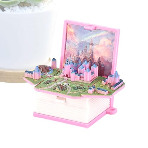 Stereo Castle Book Keychain - Buch Keychain 3D Anti - Miniaturen, Sensorische Pop -up -Spielzeuge | Stressabbau Schlüsselbund, Buchzauber, Zappelspielzeug, Angstspielspielzeug, Buchspielzeug von Generic