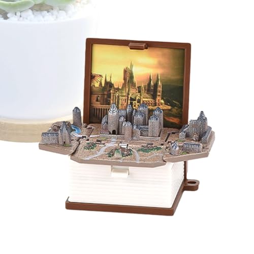 Stereo Castle Book Keychain - Buch Keychain 3D Anti - Miniaturen, Sensorische Pop -up -Spielzeuge | Stressabbau Schlüsselbund, Buchzauber, Zappelspielzeug, Angstspielspielzeug, Buchspielzeug von Generic