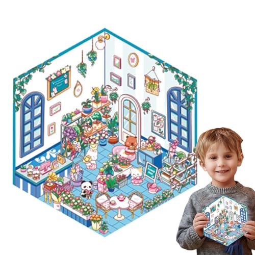 -Stickerszene, Miniatur-Szene Aufkleber - Cartoon Home Miniatur-Szene Aufkleber - Atemberaubende Kunsthandwerks-Dekoration mit -Effekt für Laptops, Wasserflaschen, Kopfhörer, Möbel, Handytaschen -Stickerszene, Miniatur-Szene Aufkleber - Cartoon Home Miniatur-Szene Aufkleber - Atemberaubende Kunsthandwerks-Dekoration mit -Effekt für Laptops, Wasserflaschen, Kopfhörer, Möbel, Handytaschen von Generic