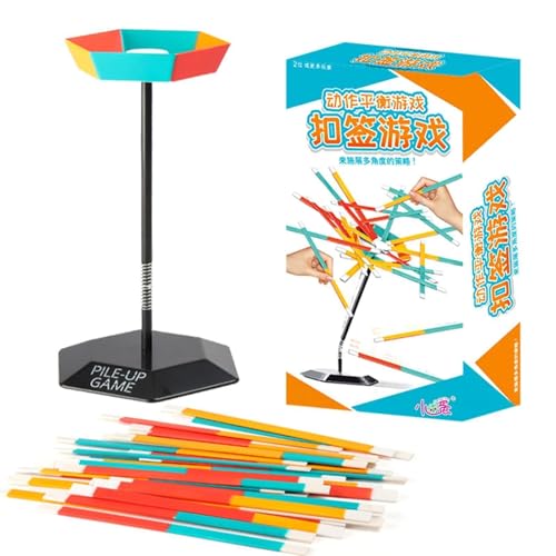 Sticks Stack Game Leichtes Multiplayer-Stapelspielset für Kinder und Eltern Interaktives Schreibtischspiel zur Entwicklung von Fähigkeiten und Familienspaß SCg218 (28X13X8CM) von Generic