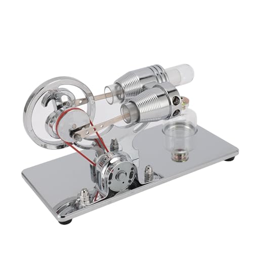 Stirlingmotor Lernspielzeug, Edelstahlstab Stromgenerator Sterling Motormodell Langlebig für die Schule (Silver) von Generic