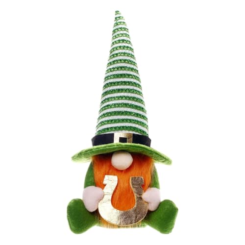 Stofftier Zum St. Patrick's Day-, Grüner Kobold Zum St. Patrick's Day, Gesichtsloser, Kleeblatt, Abgestufte Tablett-Dekoration – Skandinavischer Nisse, Gesichtsloser Glückselfen-Puppe, Fest von Generic