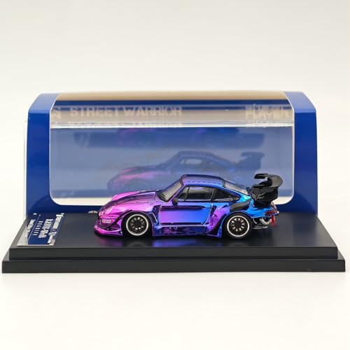 Street Warrior SW 1/64 für 993 RWB Gradient Chrome Purple Diecast Modelle Auto Spielzeug Limited 499 Collection Auto Geschenk von Generic