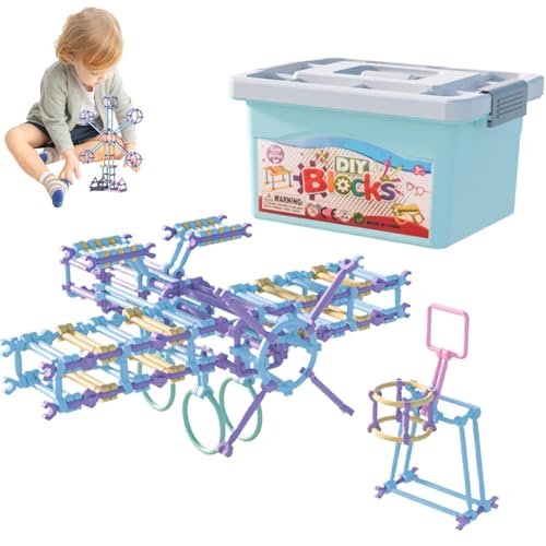 Strohbauer-Spielzeug, STEM Bauspielzeug – Lernset mit 1500 Teilen | Kreativ-Stick-Set, 3D-Puzzle für und Mädchen von Generic