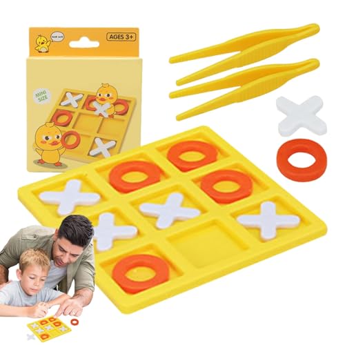 Tac Toe Tischspiel,XO Brettspiele - Interaktives pädagogisches Desktop-Brettspiel,Familienspiele, Partygeschenke, kompaktes Reisespielzeug, Indoor-/Outdoor-Spiel für Erwachsene und Kinder von Generic