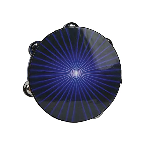 Tambourin Handheld Percussion Instrument Jingles Bell 8in Blau für Kinder Erwachsene Karaoke Party Birken Holz von Generic