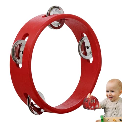 Tamburin für Party, Tamburinring | Handtrommelglocke – Handtrommelglocke – 6 Zoll Handinstrumenten-Tambourin, Holz-Tambourin-Metall-Schlösser für Kinder ab 3 Jahren Tamburin für Party, Tamburinring | Handtrommelglocke – Handtrommelglocke – 6 Zoll Handinstrumenten-Tambourin, Holz-Tambourin-Metall-Schlösser für Kinder ab 3 Jahren von Generic