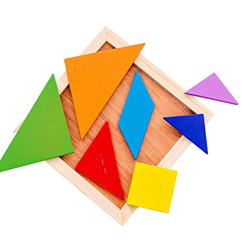 Tangram-Puzzle, klassisches Tangram-Puzzle, hölzernes Tangram-Puzzle-Reisespiel für Kinder im Auto, klassisches Tangram-Design, hölzernes Tangram-Puzzle, Tangram-Puzzle-Set, Lernspielzeug, Denkaufgabe von Generic