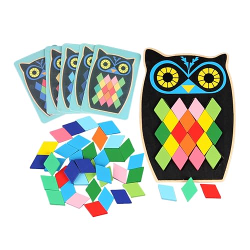 Tangram Puzzle Aus Holz für Kinder, Kompakt, mit Karten, Stabile Geometrische Formen, Gehirnstimulierendes Spielzeug, Eule Tangram Puzzle Aus Holz für Kinder, Kompakt, mit Karten, Stabile Geometrische Formen, Gehirnstimulierendes Spielzeug, Eule von Generic