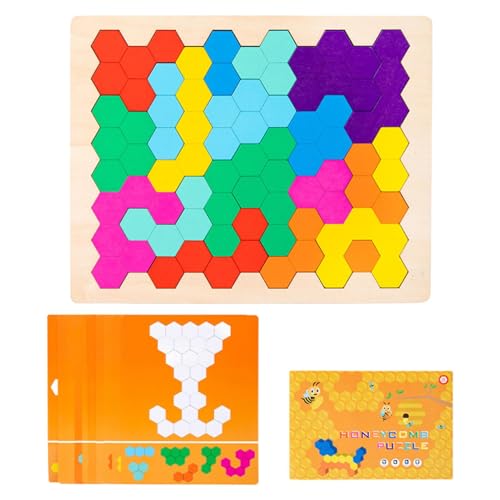 Tangram-Puzzles für Puzzles aus Holz | Tangram-Puzzle | Puzzle aus Wabenblöcken aus Holz, Puzzle, Spielzeug für Tangram Jigsaw Intelligenz, Farbblockspiel von Generic