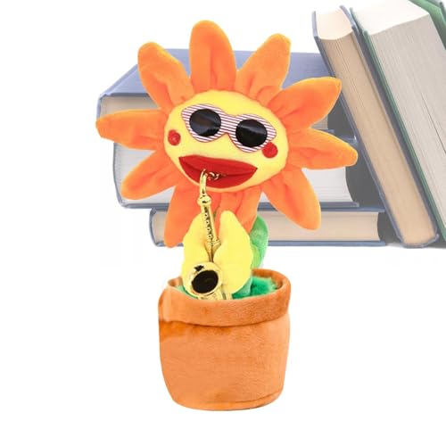 Tanzendes Sonnenblumenspielzeug, singende Sonnenblume, leuchtende, sprechende, Sich wiederholende Saxophon-weiche Blume – Geschenke, Kissengeschenke, 200 Lieder, lustiges Musikgeschenk für Kinder von Generic