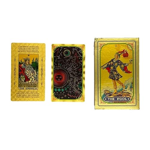 Tarotkarten mit Goldfolie, farbig bedruckte Tarotkarten, PVC, wasserdichte Tarotkarten (Golduniversum) von Generic