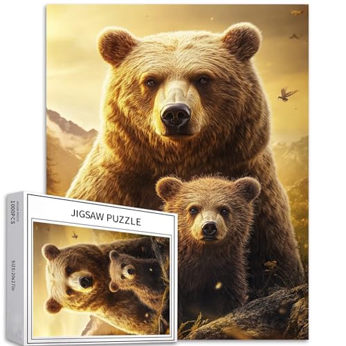 The Bear Family Puzzle für Erwachsene, Waldhintergrund, Kunst, Puzzle, bunt, DIY-Puzzle, Heimdekoration, Geschenke, Familienpuzzle, perfekt für Spieleabende, 50 x 70 cm, 1000 Teile The Bear Family Puzzle für Erwachsene, Waldhintergrund, Kunst, Puzzle, bunt, DIY-Puzzle, Heimdekoration, Geschenke, Familienpuzzle, perfekt für Spieleabende, 50 x 70 cm, 1000 Teile von Generic
