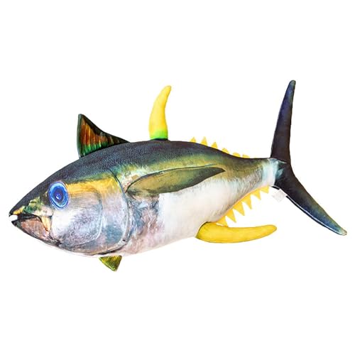 Thunfisch-Plüschtier – Plüschpuppe in Fischform, realistisches Fisch-Plüschkissen | weiches Kuschelkissen aus Baumwolle, Schlaftier für und Erwachsene, Geschenkzubehör von Generic