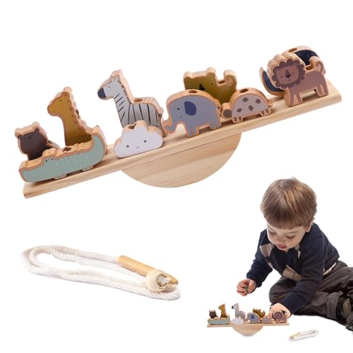 Tier-Balancespiel, Balance der Tiere aus Holz, Ausgleichsspielzeug aus Tierblöcken, Spielzeug zum Einfädeln von Tierblöcken, Auswuchtblöcke aus Holz, Lernspielzeug P Tier-Balancespiel, Balance der Tiere aus Holz, Ausgleichsspielzeug aus Tierblöcken, Spielzeug zum Einfädeln von Tierblöcken, Auswuchtblöcke aus Holz, Lernspielzeug P von Generic