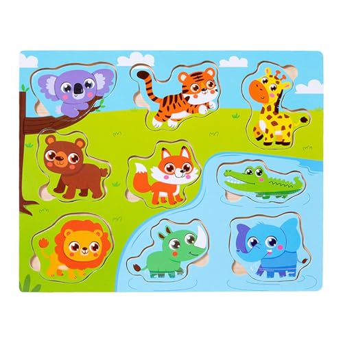 Tier-Puzzle für Kinder, Puzzles aus Holz für Cartoon-Design, Puzzle-Spielzeug, Puzzle-Spielzeug für und Mädchen von Generic