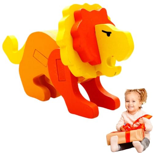 Tierfiguren Puzzle-Blöcke | 3D Tierfiguren Baupuzzles | 3D Puzzle Bastelset mit Tier Thema für Jungen, Mädchen und Kinder von Generic